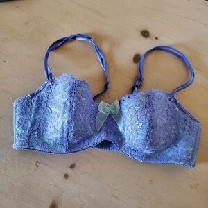 b.tempt'd Blue Teal Light Padded Demi Bra Size 32C